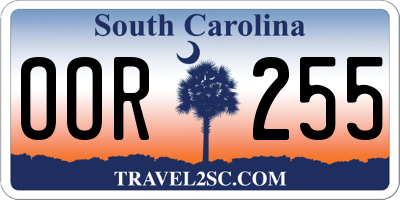 SC license plate OOR255