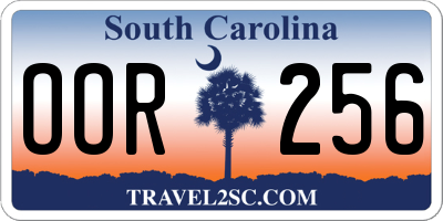 SC license plate OOR256