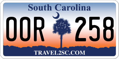 SC license plate OOR258