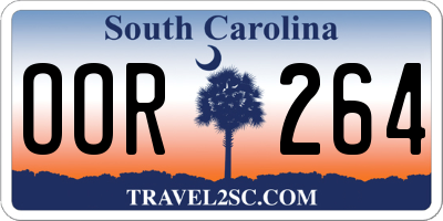 SC license plate OOR264