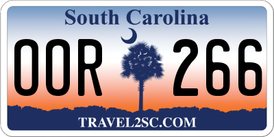 SC license plate OOR266