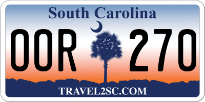 SC license plate OOR270