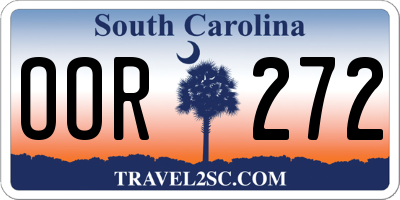 SC license plate OOR272