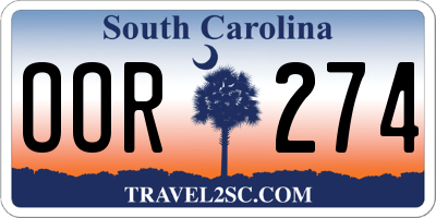 SC license plate OOR274