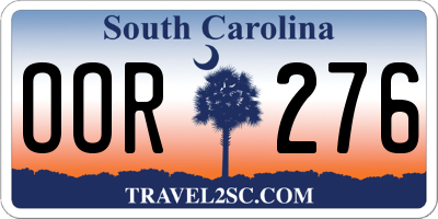SC license plate OOR276