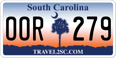 SC license plate OOR279