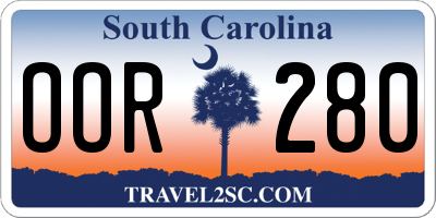 SC license plate OOR280