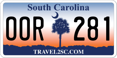 SC license plate OOR281