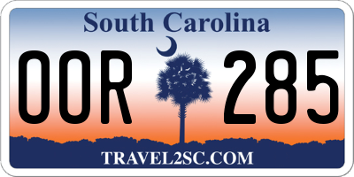 SC license plate OOR285