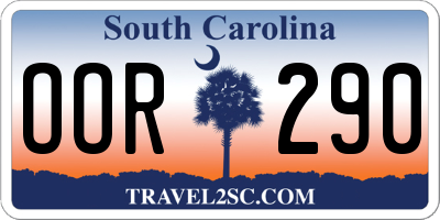 SC license plate OOR290