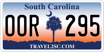 SC license plate OOR295