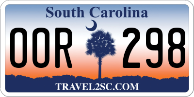 SC license plate OOR298