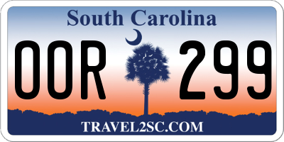 SC license plate OOR299