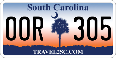 SC license plate OOR305