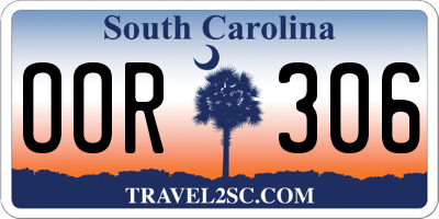 SC license plate OOR306
