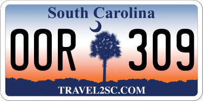 SC license plate OOR309