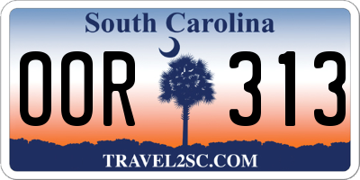 SC license plate OOR313