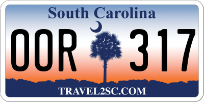 SC license plate OOR317