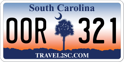 SC license plate OOR321