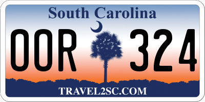 SC license plate OOR324
