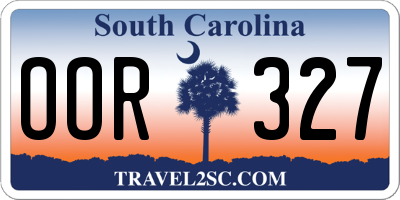 SC license plate OOR327