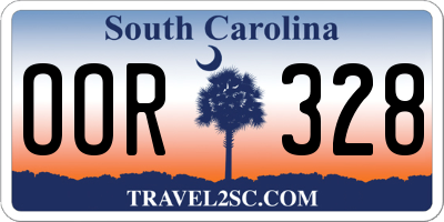 SC license plate OOR328