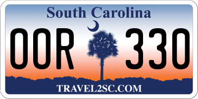 SC license plate OOR330