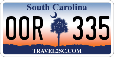 SC license plate OOR335