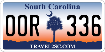 SC license plate OOR336