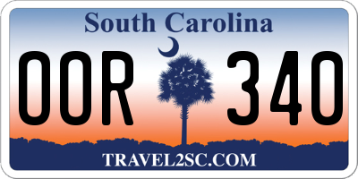 SC license plate OOR340