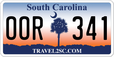 SC license plate OOR341