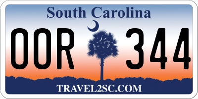 SC license plate OOR344