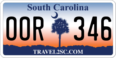 SC license plate OOR346