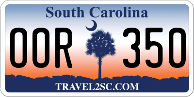 SC license plate OOR350