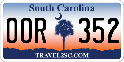 SC license plate OOR352