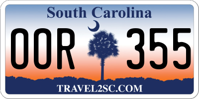 SC license plate OOR355