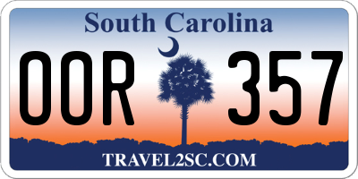 SC license plate OOR357