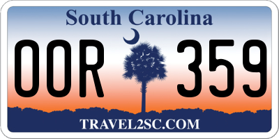 SC license plate OOR359