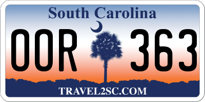 SC license plate OOR363