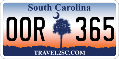 SC license plate OOR365