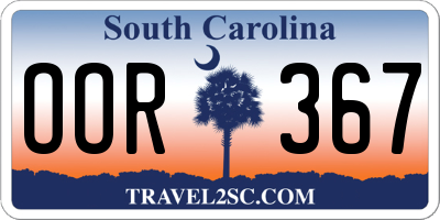 SC license plate OOR367