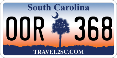 SC license plate OOR368