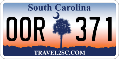 SC license plate OOR371
