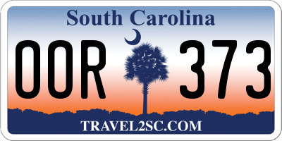 SC license plate OOR373
