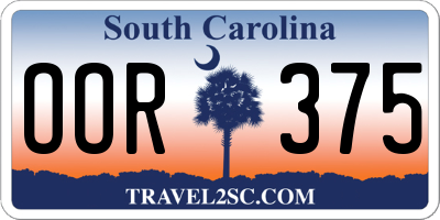 SC license plate OOR375