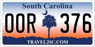 SC license plate OOR376