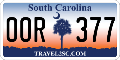 SC license plate OOR377