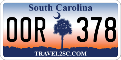 SC license plate OOR378