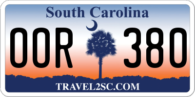 SC license plate OOR380
