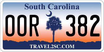 SC license plate OOR382